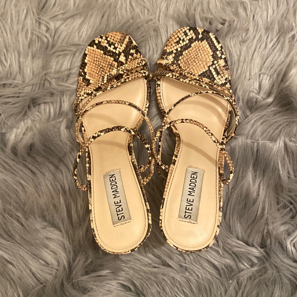 Snake Skin Strappy Heels